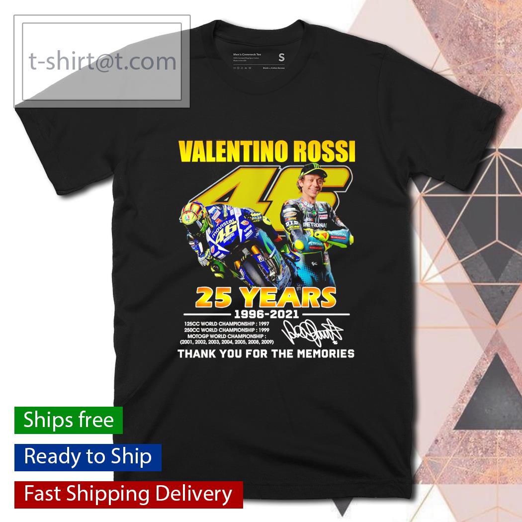 Valentino Rossi 25 years 1996 2021 thank you for the memories T-shirt