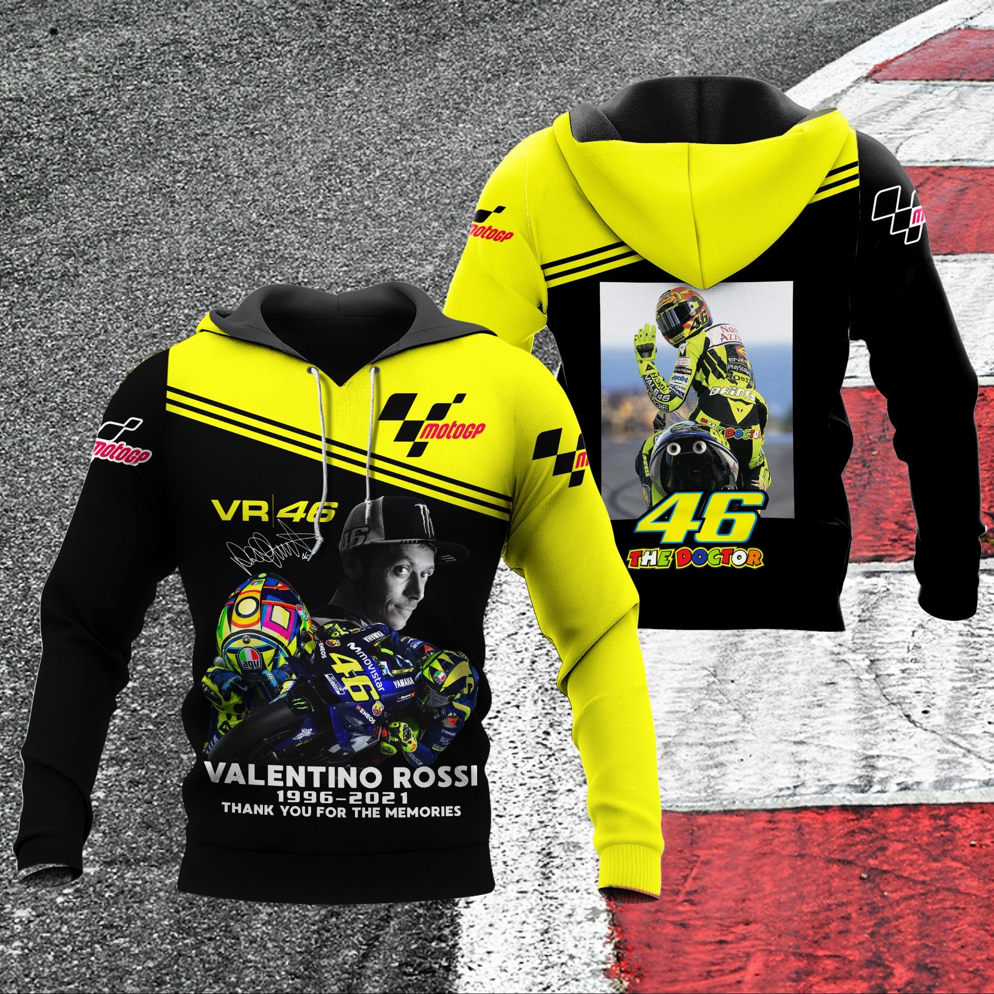 Valentino Rossi VR46 motoGP 3D hoodie