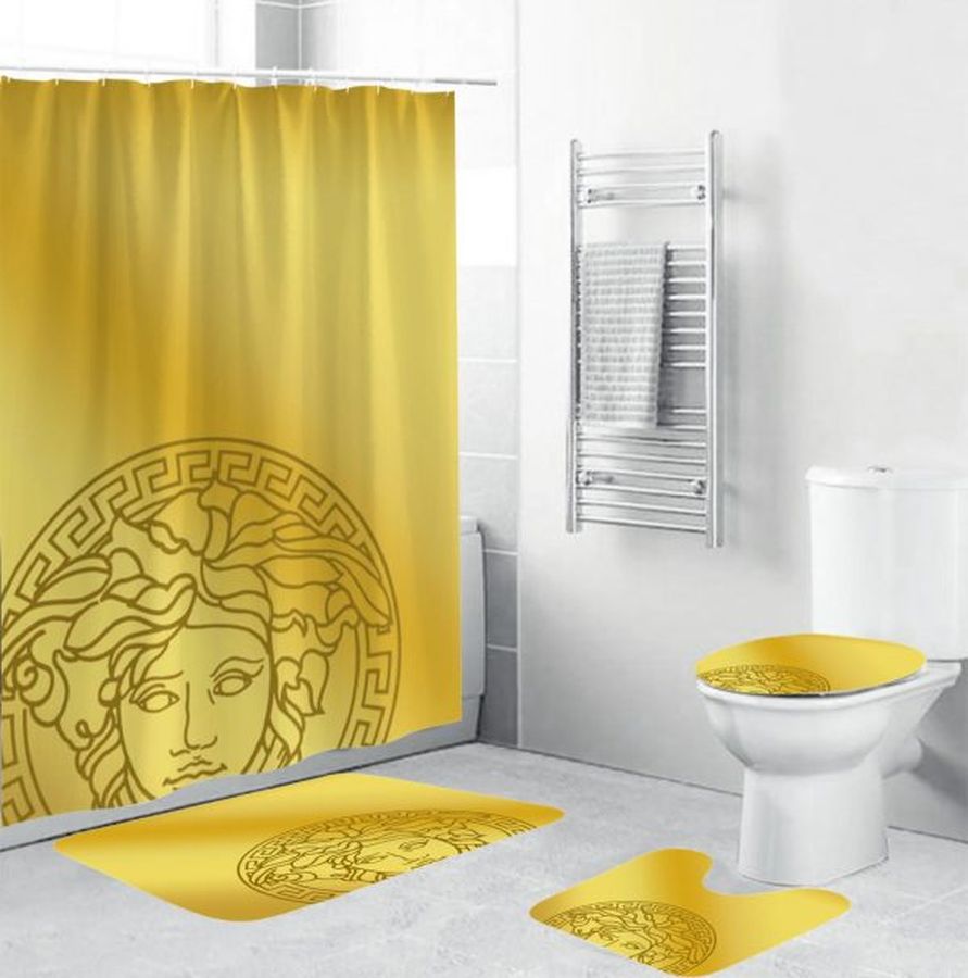 Versace Big Logo In Royal Background Bathroom Accessories Set