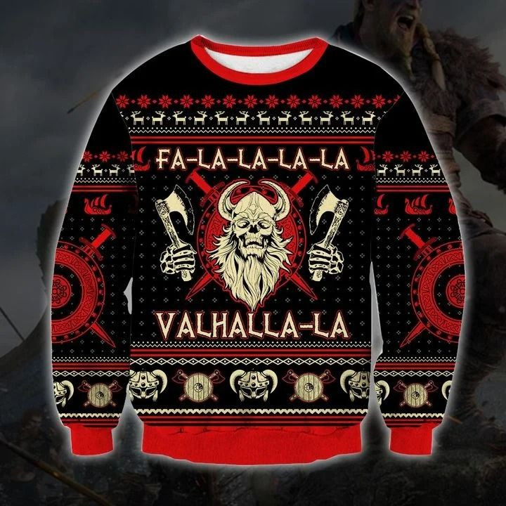 VIKING VALHALLA-LA CHRISTMAS SWEATER Ugly Sweater Christmas Sweaters Hoodie Sweater