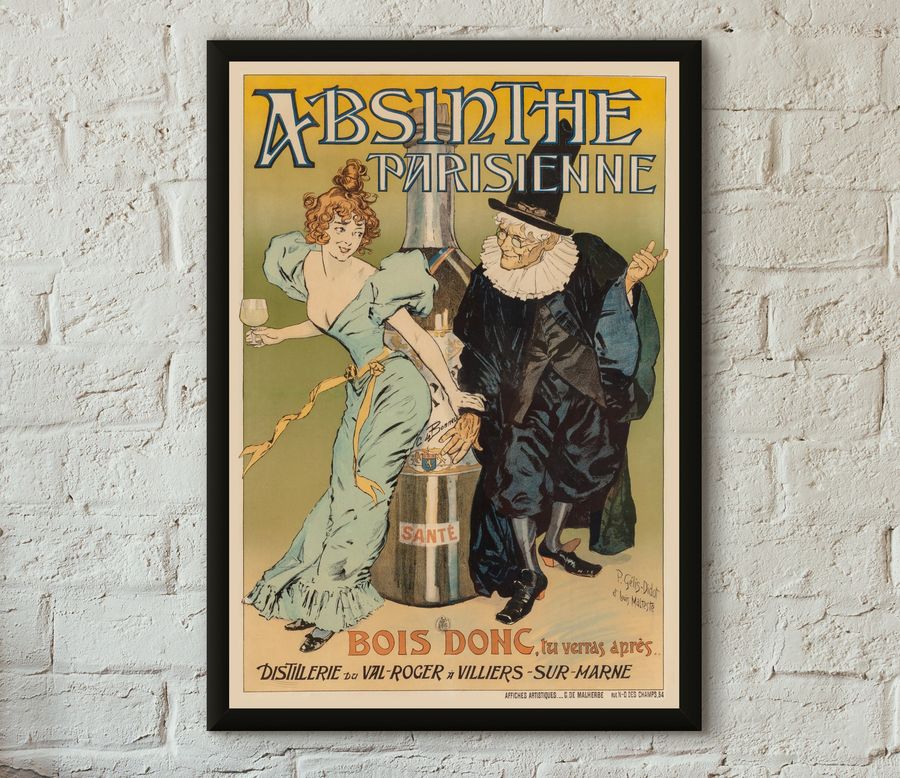 Vintage Alcohol Poster Print - Absinthe Alcohol Professionally Printed Advertising Poster