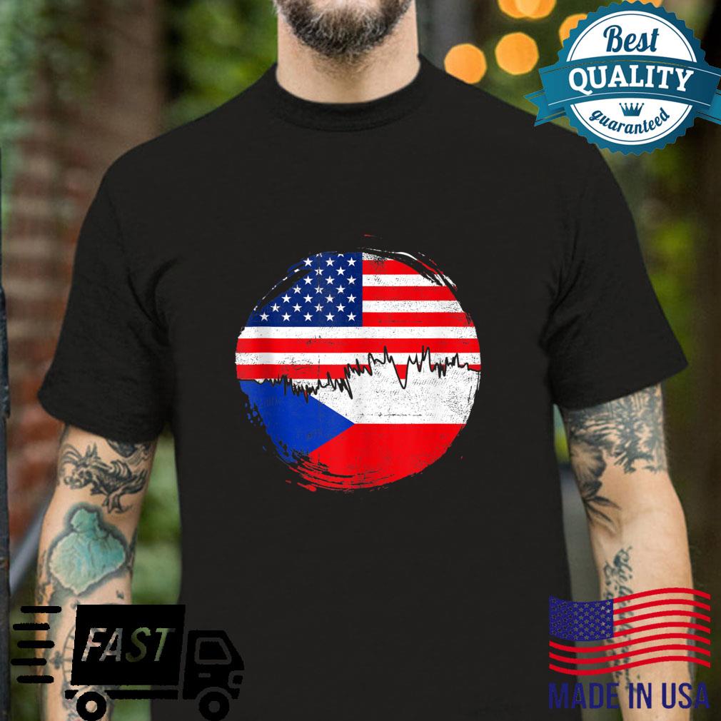 Vintage Czechs American Flag Roots Czech republic Distressed Shirt