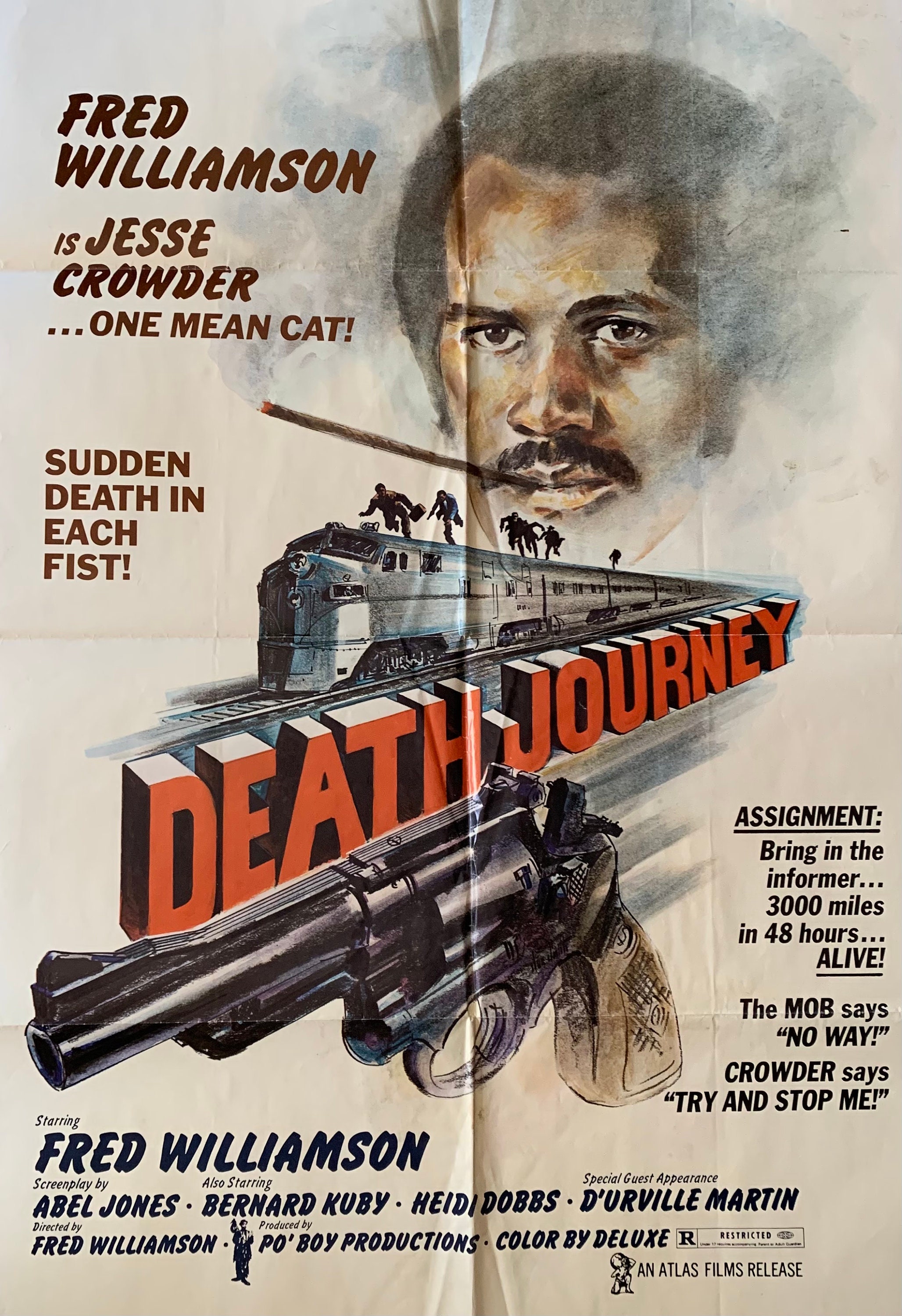 Vintage Death Journey Movie Poster starring Fred Williamson