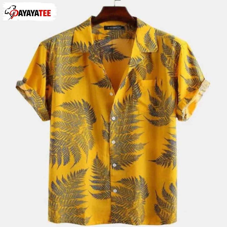 Vintage Hibiscus Aloha Yellow Hawaiian Shirt