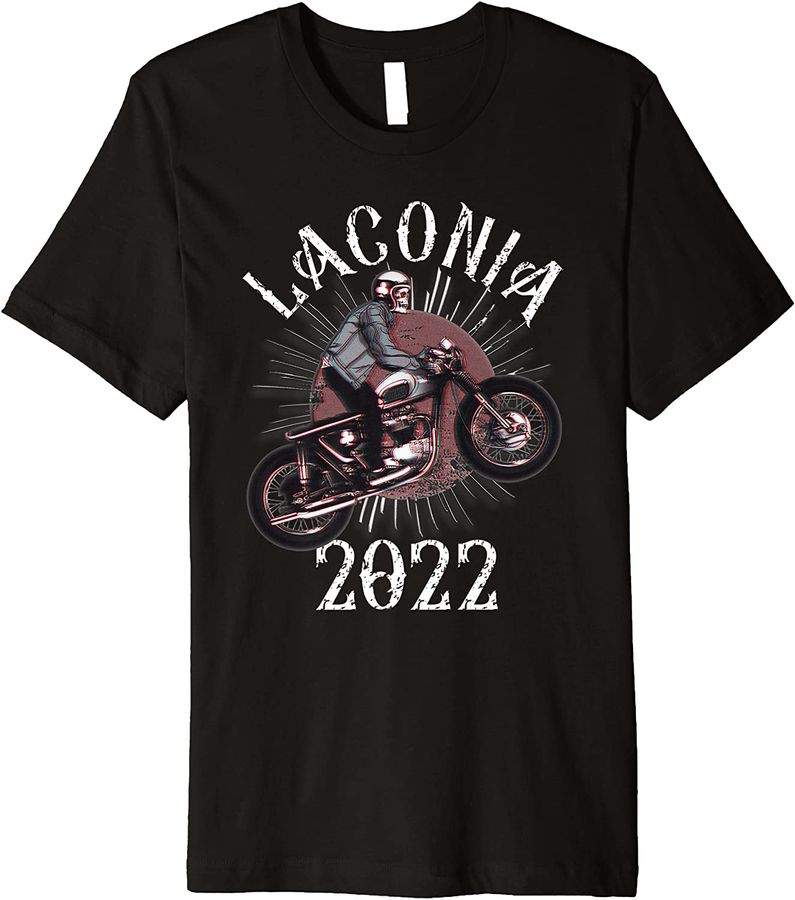 Vintage Laconia Bike Rally 2022 Weirs Beach NH Skull Biker Premium