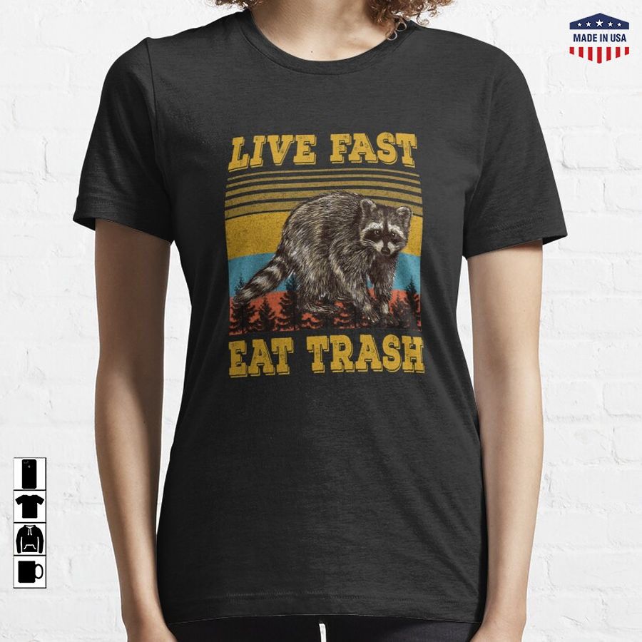 Vintage Live Fast Eat Trash Essential T-Shirt