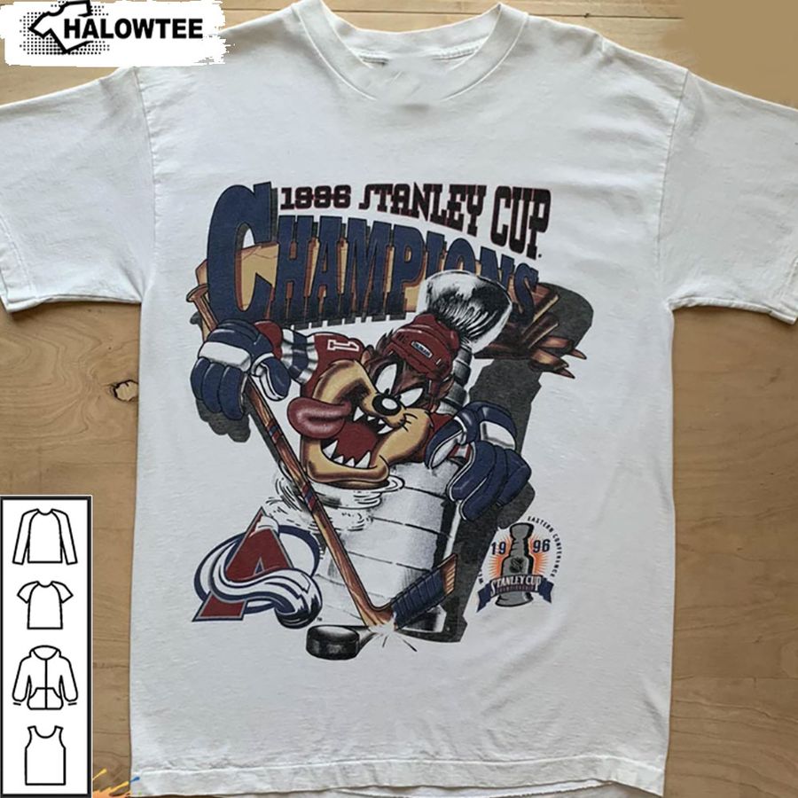Vintage NHL Colorado Avalanche Looney Tunes Stanley Cup Tshirt Colorado Avalanche Shirt, Ice Hockey Shirt