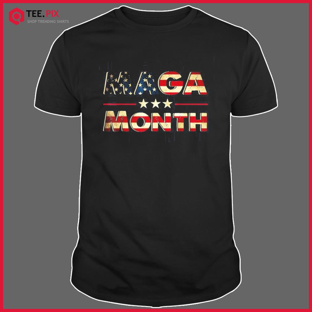 Vintage Old Happy MAGA Month Patriotic American Flag Trendy Shirt