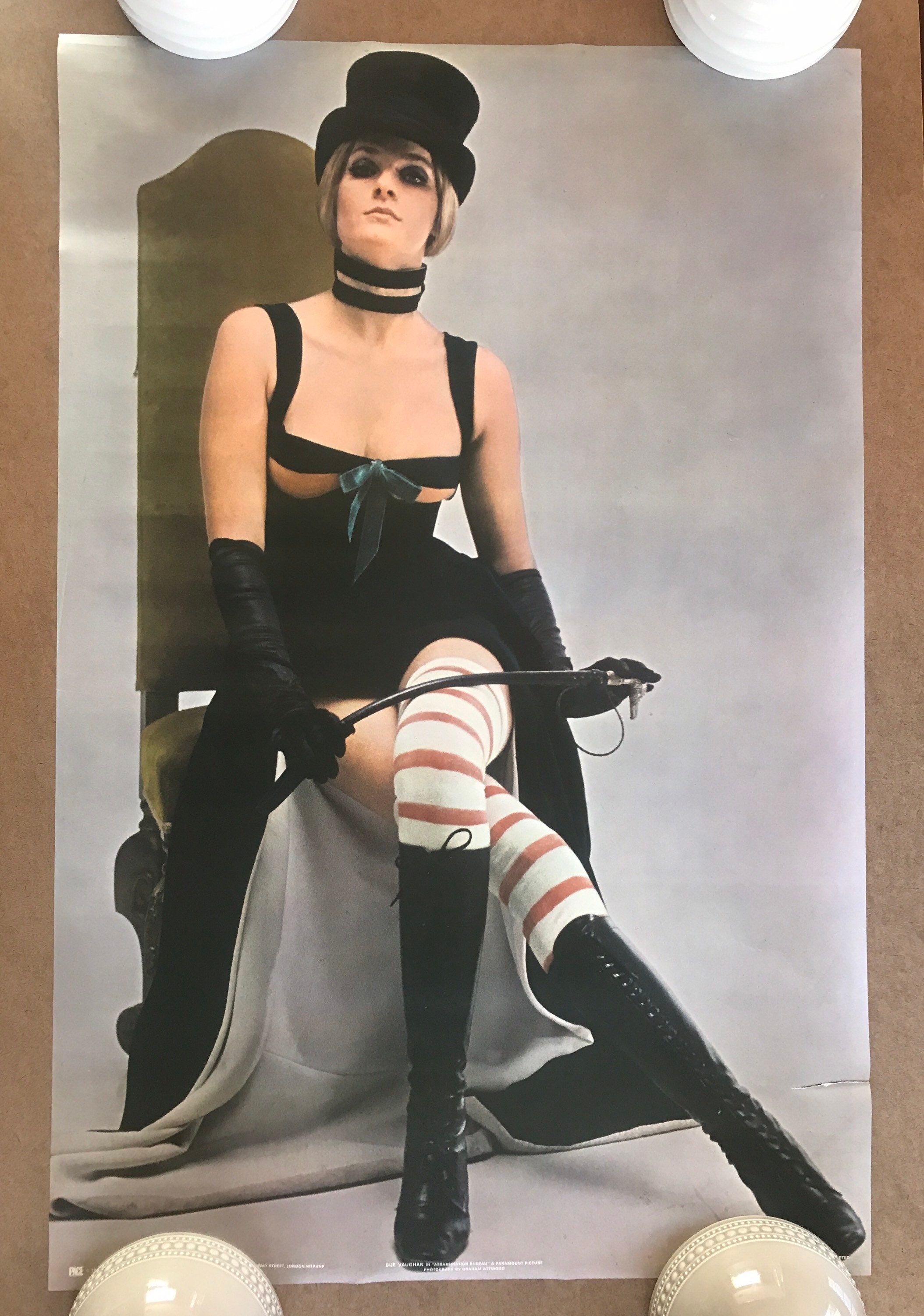 Vintage original 1970s Sue Vaughan poster Assassination Bureau pinup movie memorabilia
