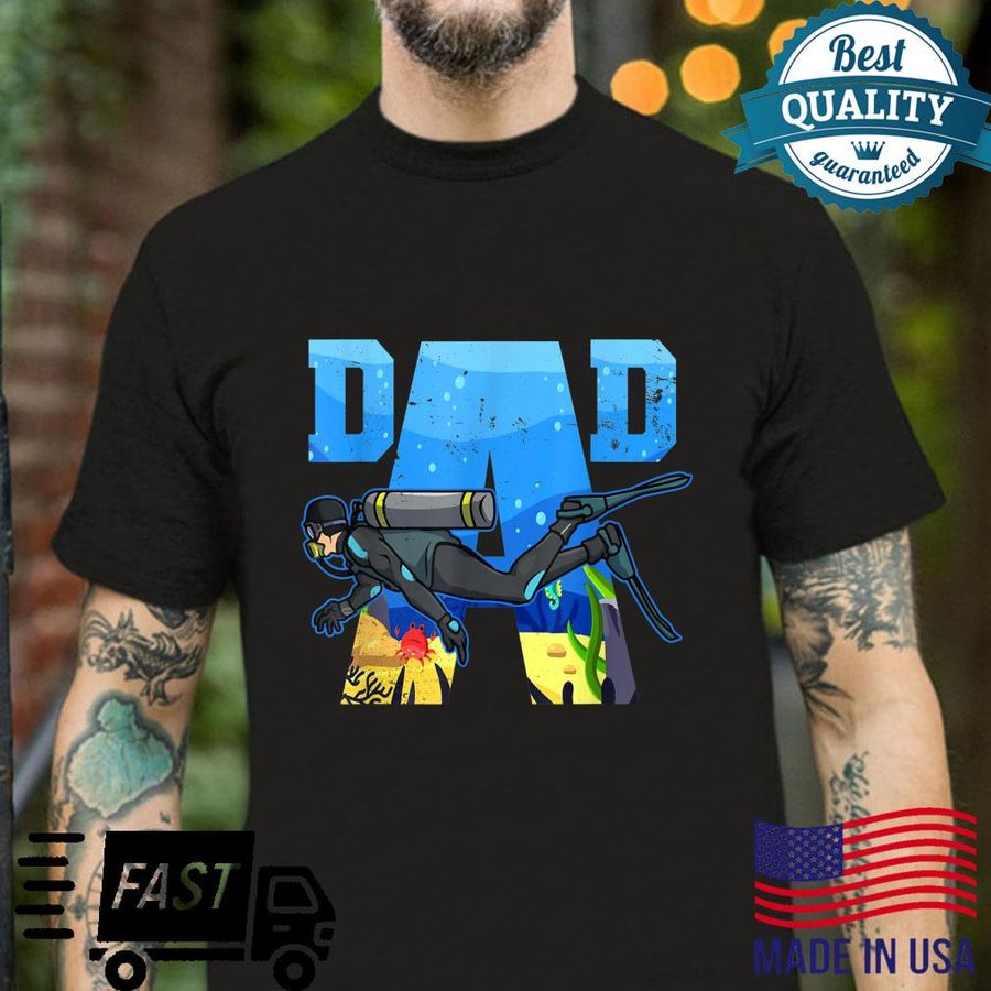 Vintage Retro DAD Scuba Diver Happy Father’s Day Shirt