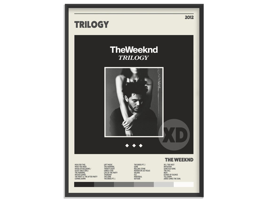 Vintage Retro The Weeknd Trilogy Album Poster