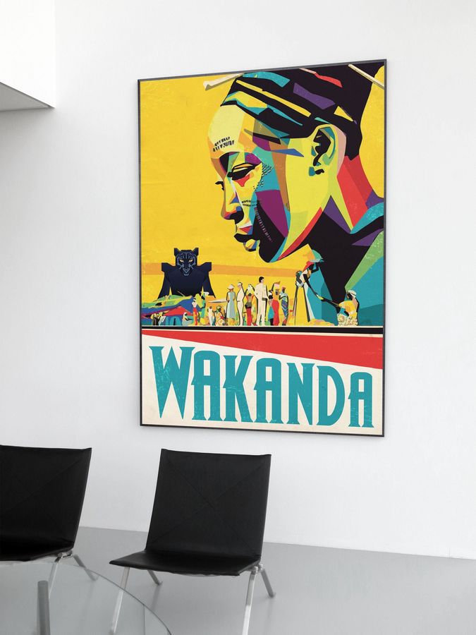 Vintage Style Black Panther Inspired Wakanda Travel  A4 A3 A2 A1 Art Print