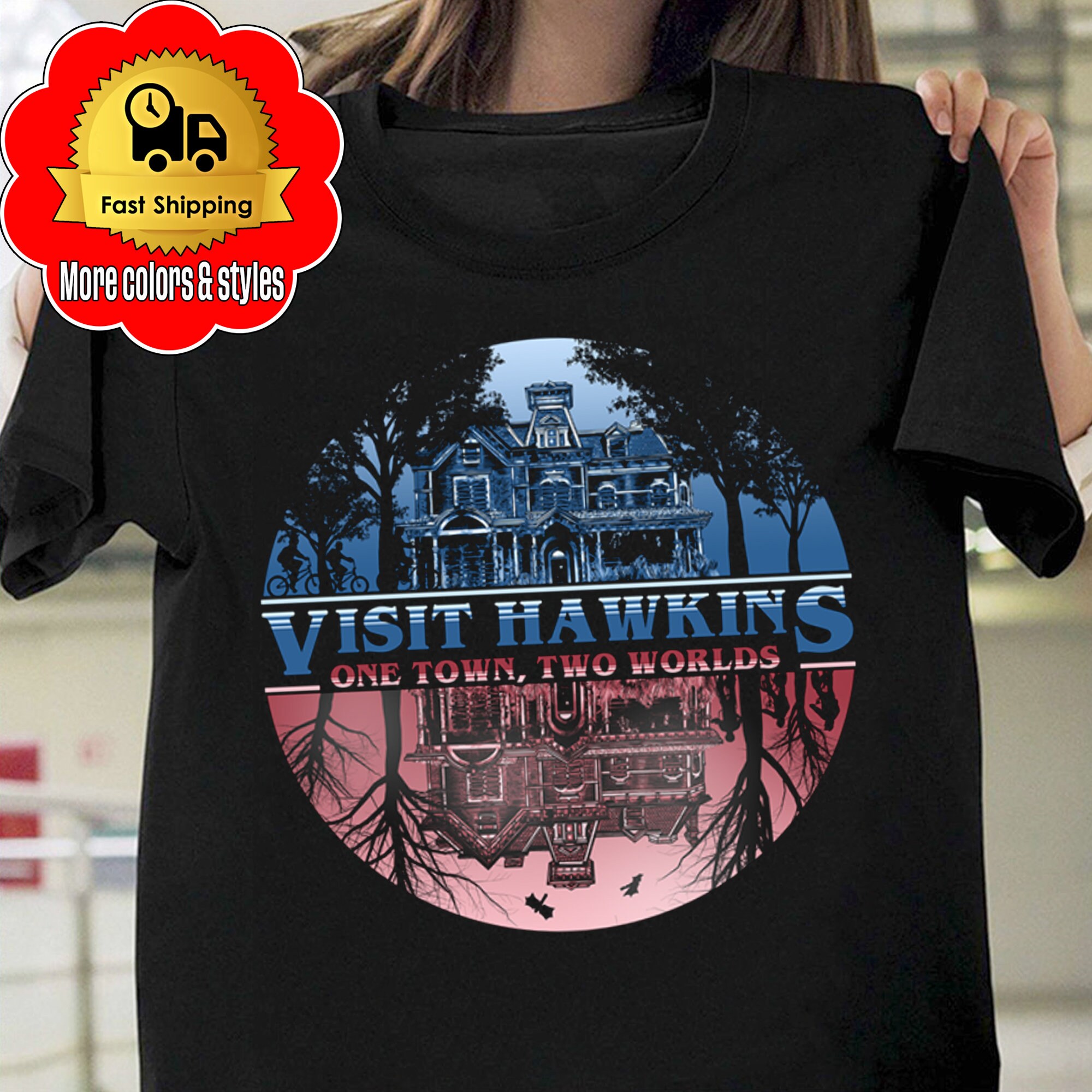 Visit Hawkins One Town Two Worlds Shirt