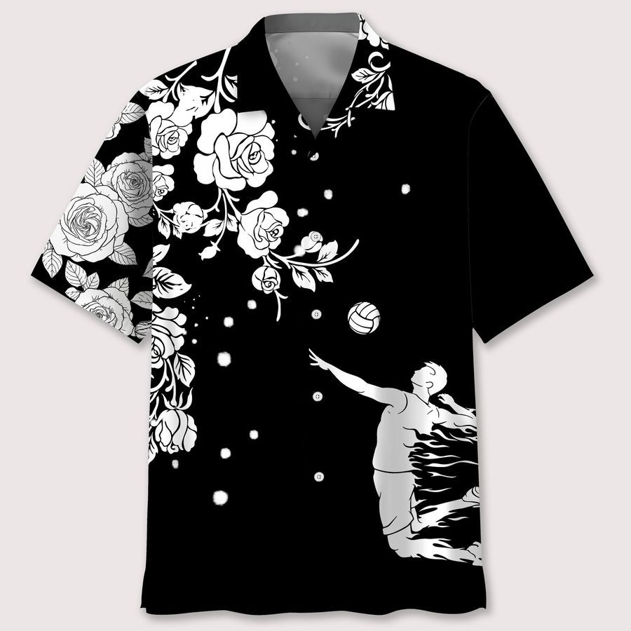 volleyball rose bw Hawaiian Shirt