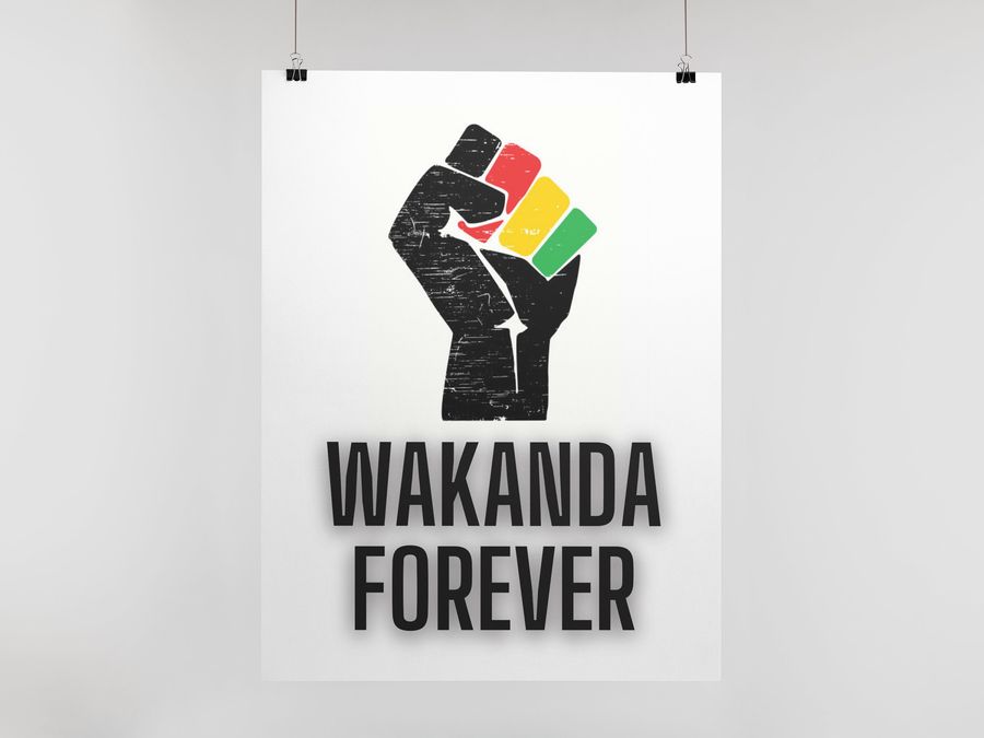 Wakanda Forever PosterBlack PantherMarvel MovieWall ArtGlossy or Matte PrintUnframedLamination AvailableFree Shipping