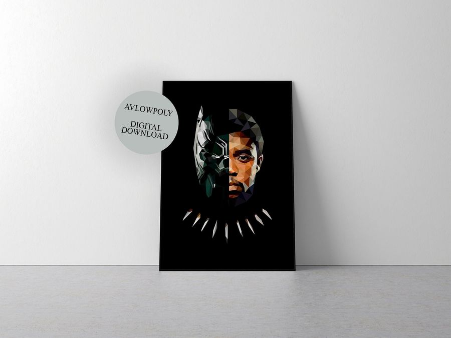 Wakanda Forever Wall Art, Black Panther Poster, Chadwick Boseman Print, Digital Download