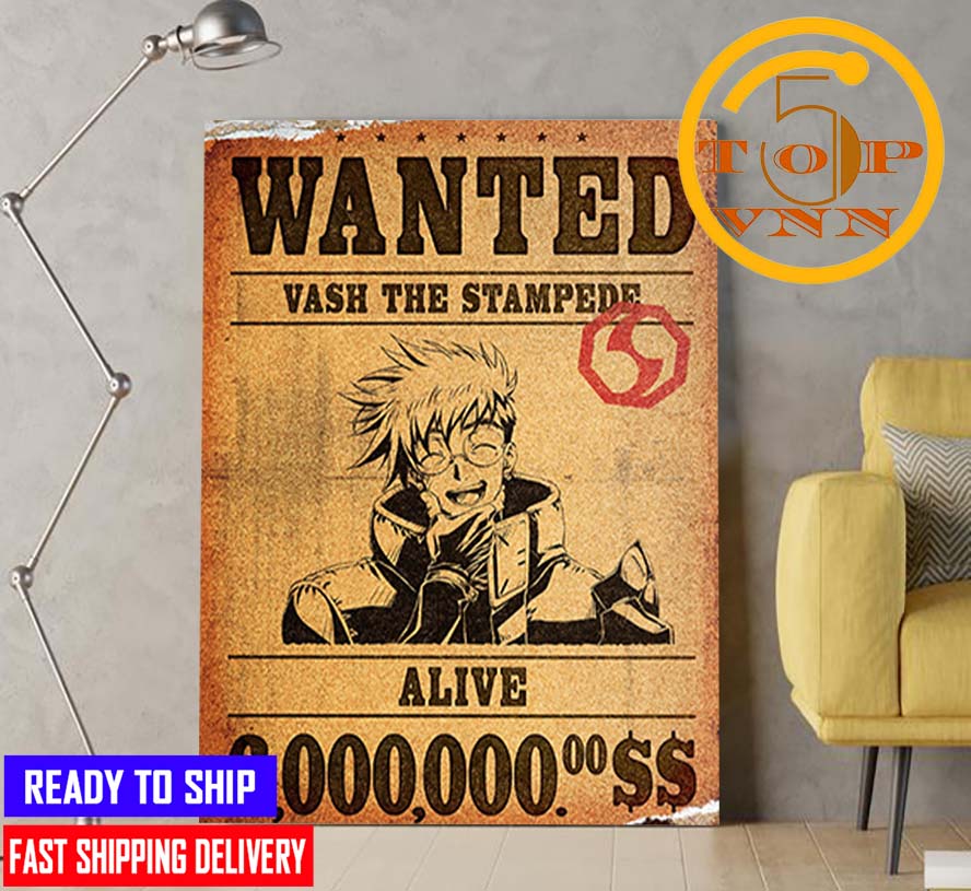Wanted Vash The Stampede Alive 6000000 Trigun Home Decoration Poster Canvas