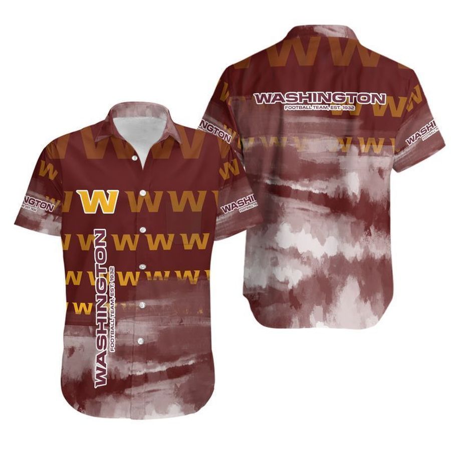 Washington Football Team NFL Gift For Fan Hawaiian Graphic Print Short Sleeve Hawaiian Shirt H97 - 4665