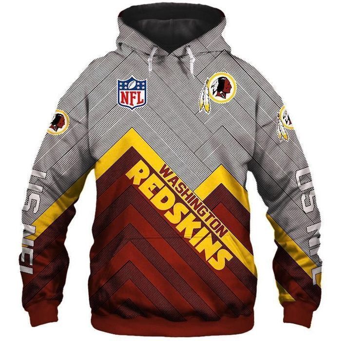 Washington Redskins Hoodie Football Sweatshirt Men Casual Jacket Hooded Pullover 