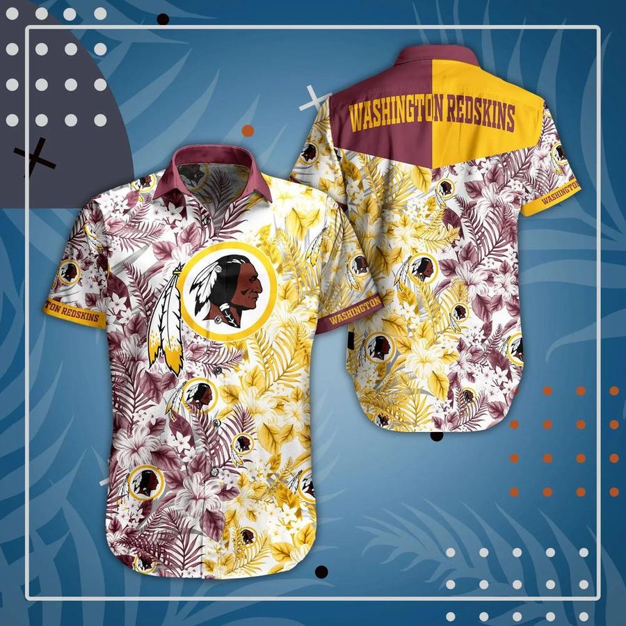Washington Redskins NFL Beach Shirt Graphic Floral Pattern Print This Summer Hawaiian Shirt And Short – Luzgear