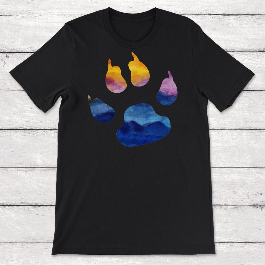 Watercolor Bear Pawprint Sunrise Sunset Unisex T-Shirt