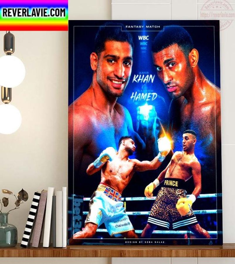 WBC Fantasy Match Amir Khan vs Naseem Hamed Home Decor Poster Canvas