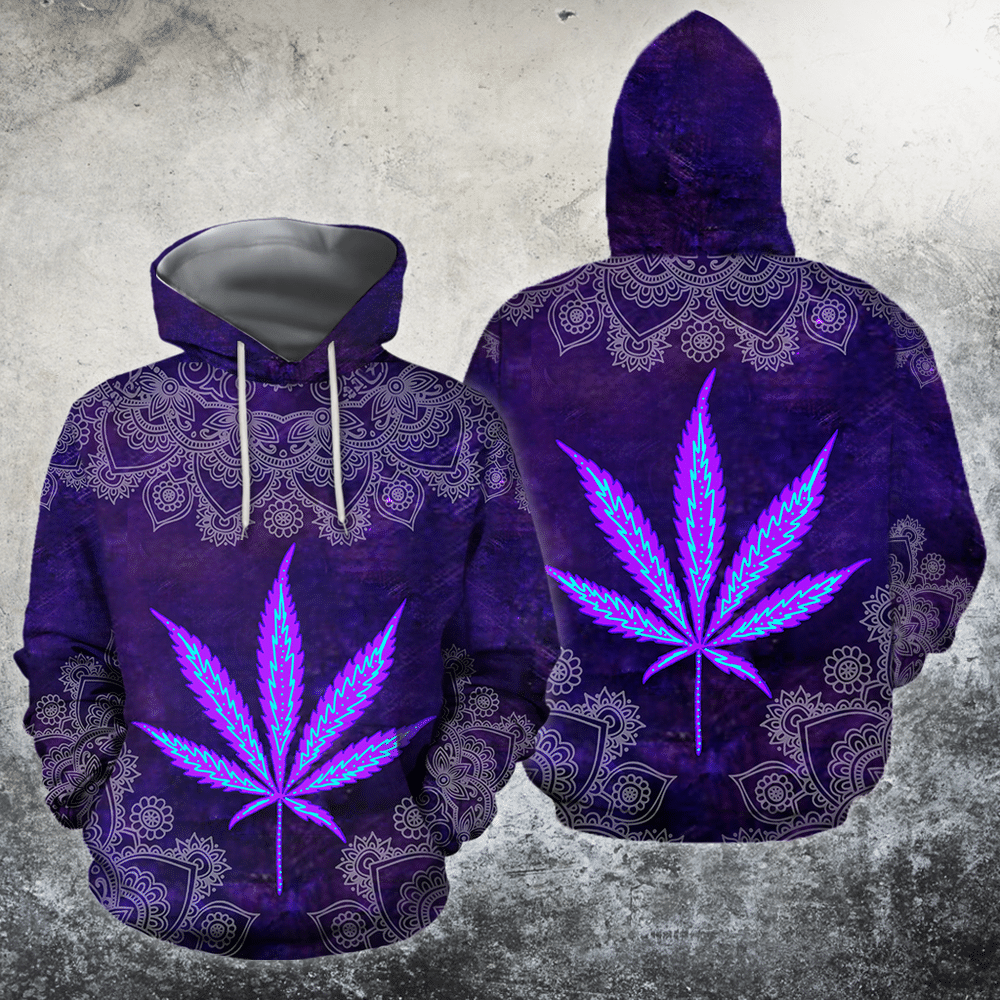 Weed Hippie Purple All Over Printed Hoodie
