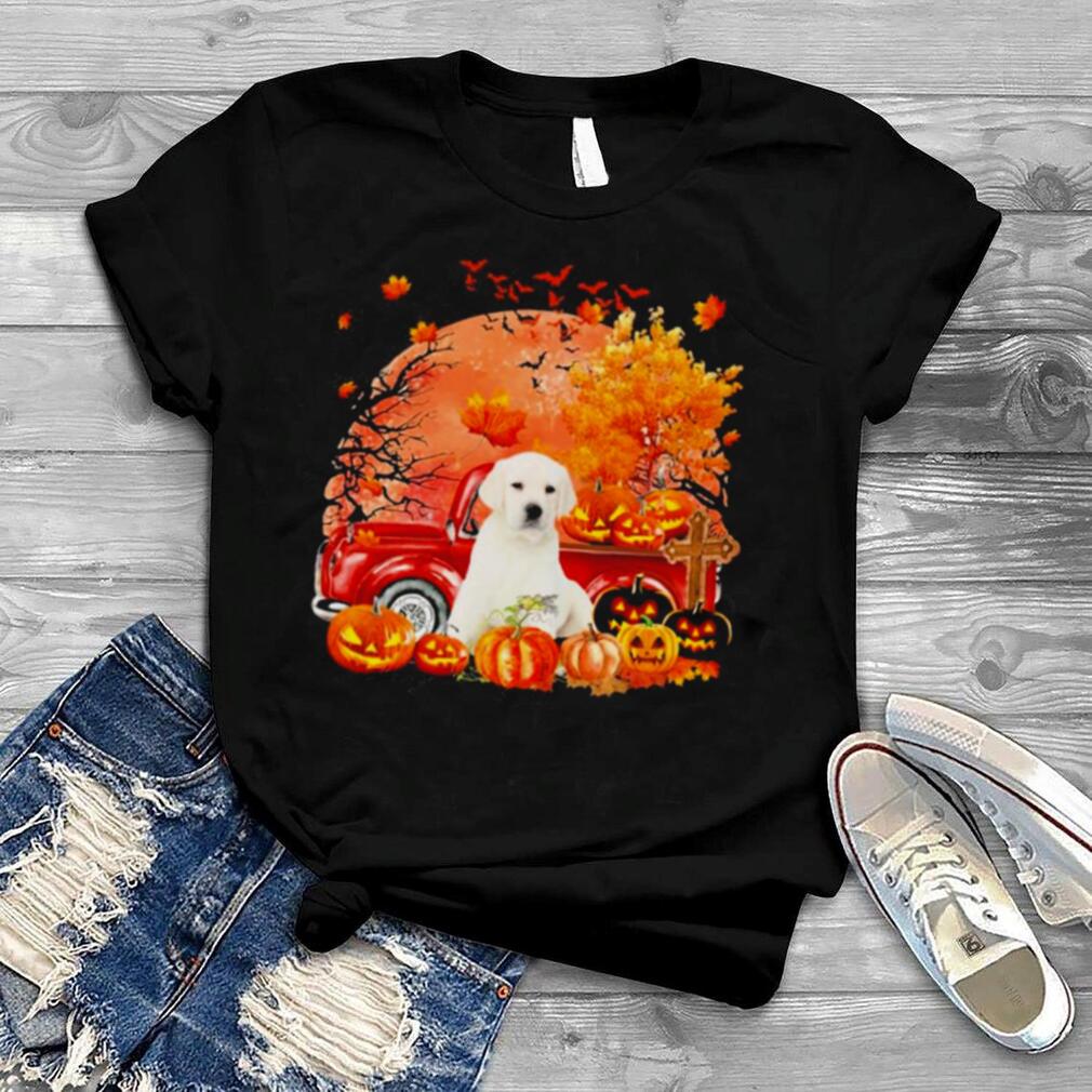 White Labrador Dog Hollowed Pumpkin Moon Shirt