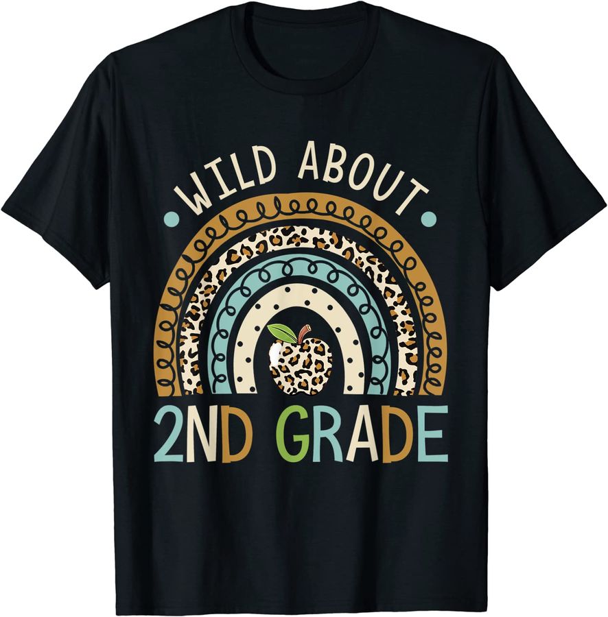 Wild About 2nd Grade Leopard Rainbow Back To School_1