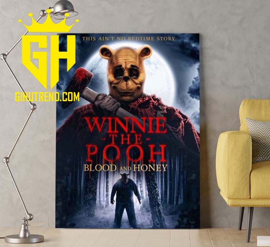 Winnie The Pooh Blood and Honey Horror Movie Poster Canvas