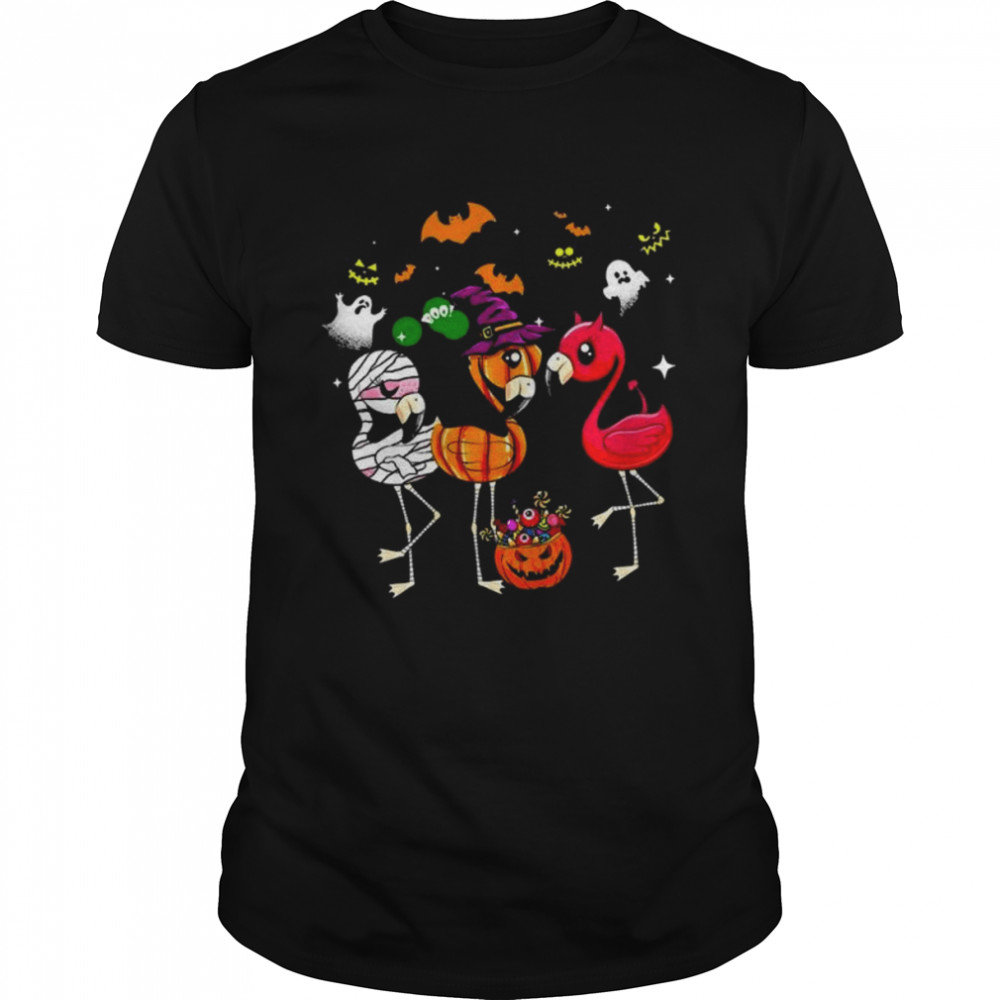 Witch Flamingo Halloween 2022 tee shirt