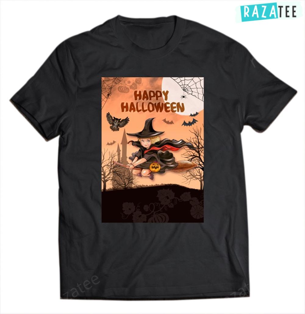 Witch Flying Classic Happy Halloween Shirt