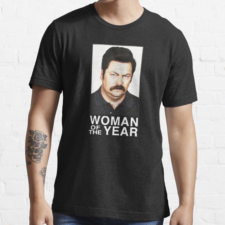 WOMAN OF THE YEAR  RON SWANSON Essential T-Shirt