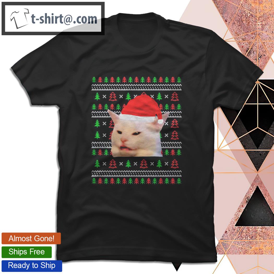 Woman Yelling At Cat Ugly Christmas Sweater Funny Memes Essential T-shirt