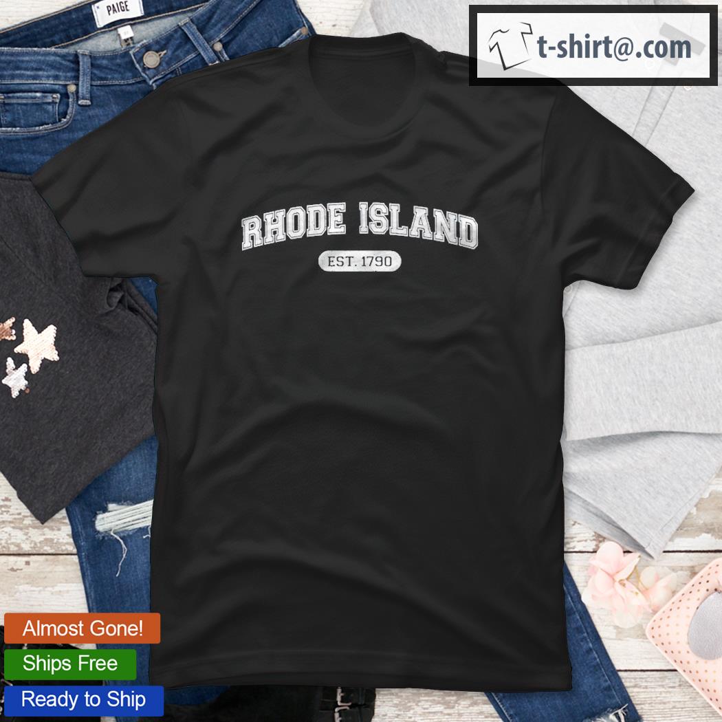 Womens Classic College Style Rhode Island 1790 Distressed Shirt