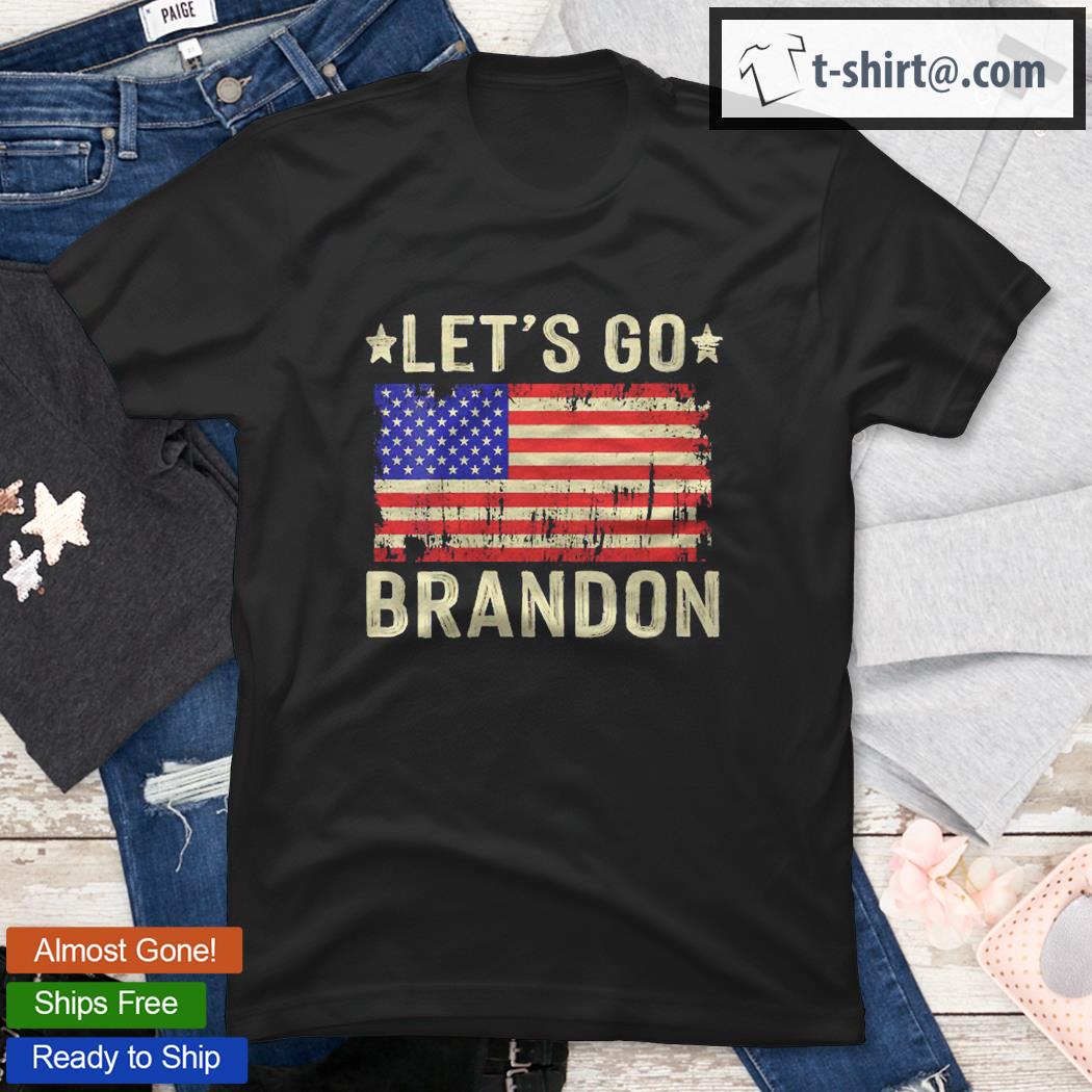 Womens Let’s Go Brandon Conservative Anti Liberal Us Flag Shirt