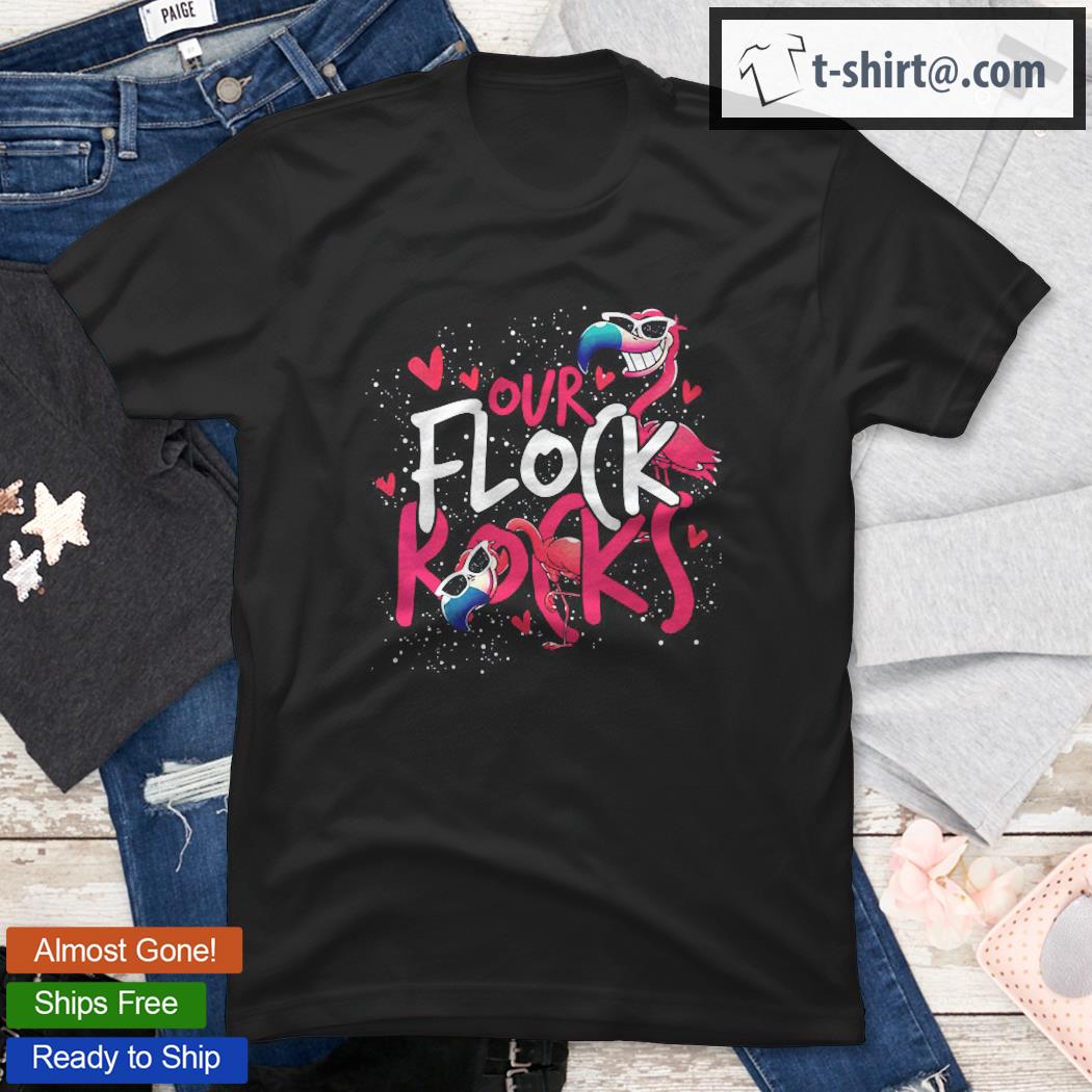 Womens Our Flock Rocks Flamingo Shirt
