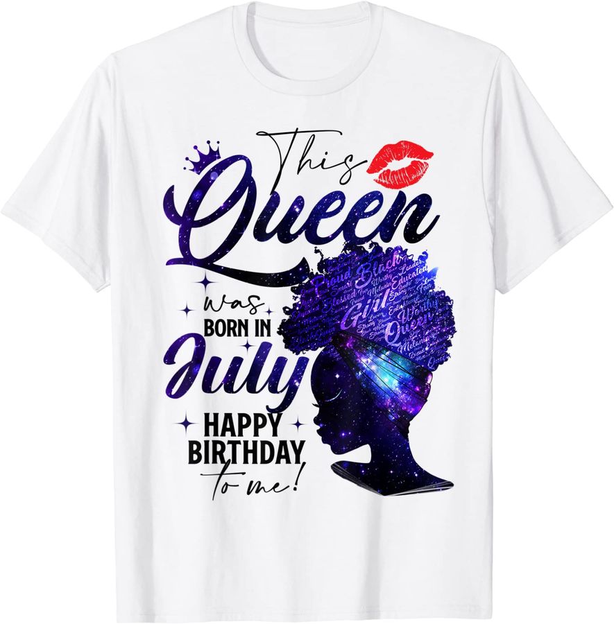 Womens This Queen Was Born In July Birthday Black Women