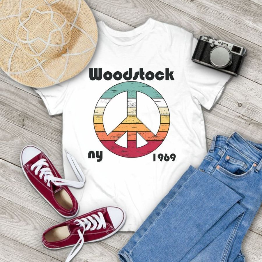 Woodstock NY 1969 Retro Peace Sign Vintage T-Shirt