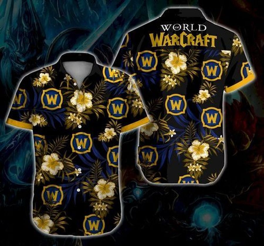 World Of Warcraft Hawaiian IV Graphic Print Short Sleeve Hawaiian Casual Shirt N98