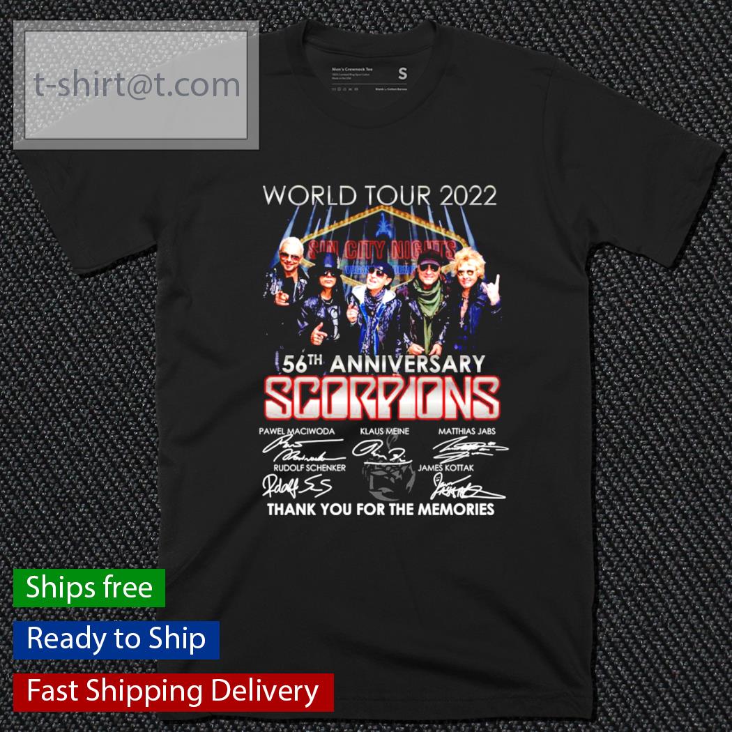 World tour 2022 56th anniversary Scorpions signatures shirt