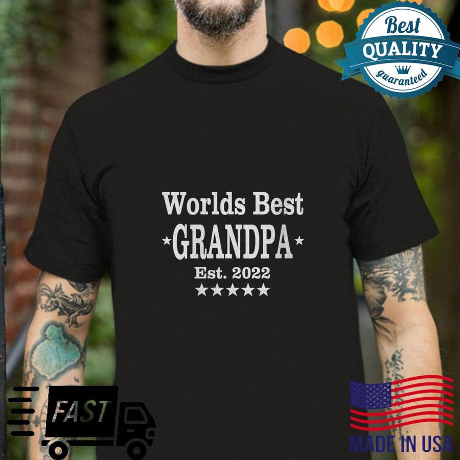 Worlds Best Grandpa Est 2022 Fathers Day Shirt