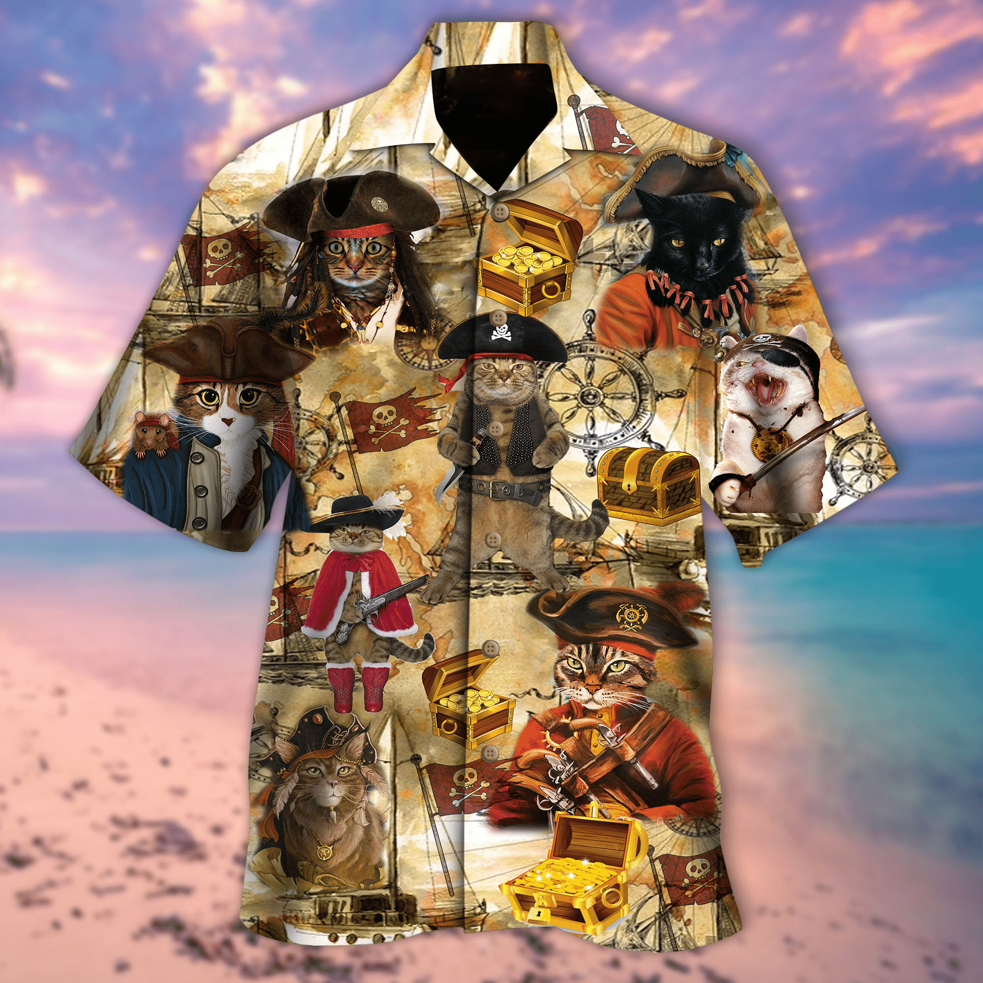 Would You Go For A Treasure Hunting Cat Hawaiian Shirt AV00152