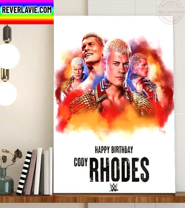 WWE Happy Birthday Cody Rhodes Home Decor Poster Canvas