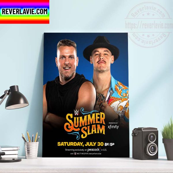 WWE Summer Slam Pat McAfee vs Baron Corbin Home Decor Poster Canvas