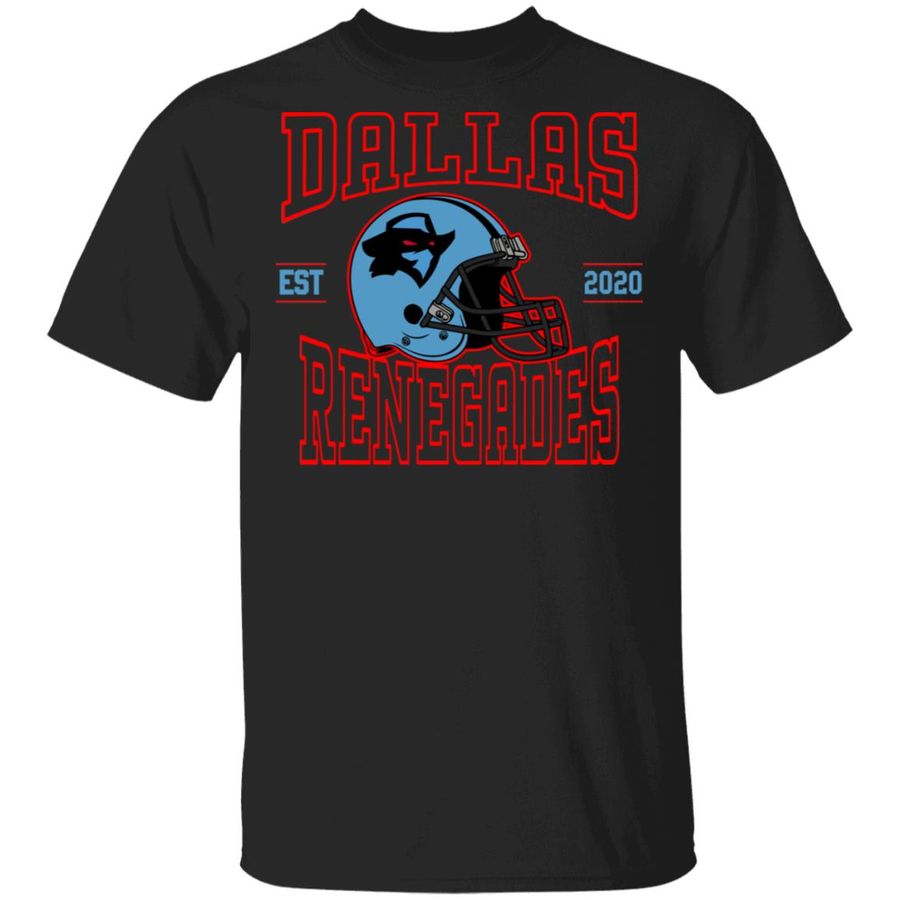 Xfl Merch Dallas Renegades Helmet T-Shirt
