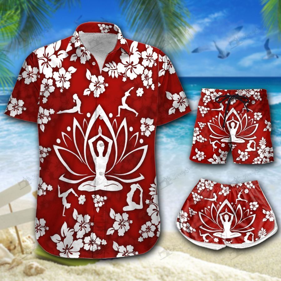 Yoga Red Hawaii Men-Women Shirt & Shorts BIT21061628-BIO21061628