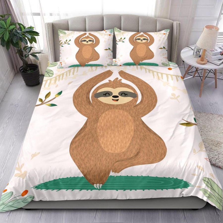 Yoga Sloth Bedding Set Duvet Cover Set
