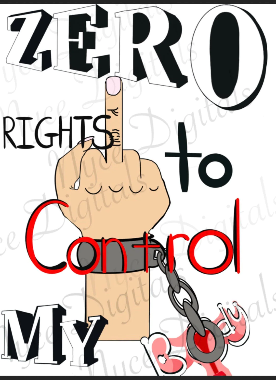 Zero Control of my body Pro Choice womens choice instant download