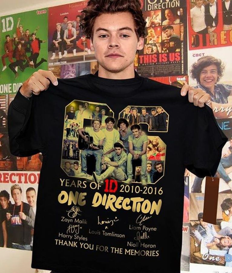 06 Years Of 1d 2010 2016 One Direction T Shirt Black Xlv34 Plus Size